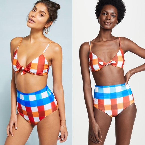 Mara Hoffman Other - MARA HOFFMAN Multicolor Plaid Bikini Top Bottom